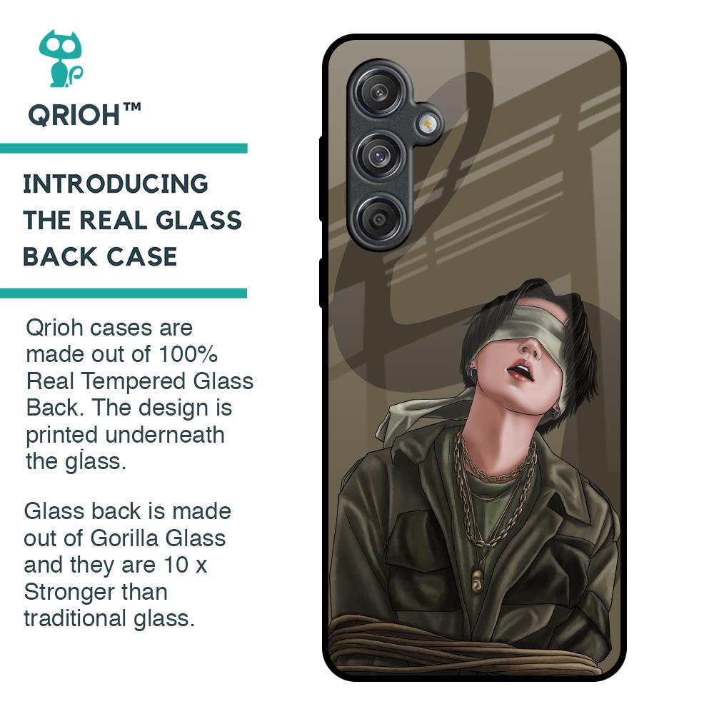 Blind Fold Glass Case for Samsung Galaxy M55 5G