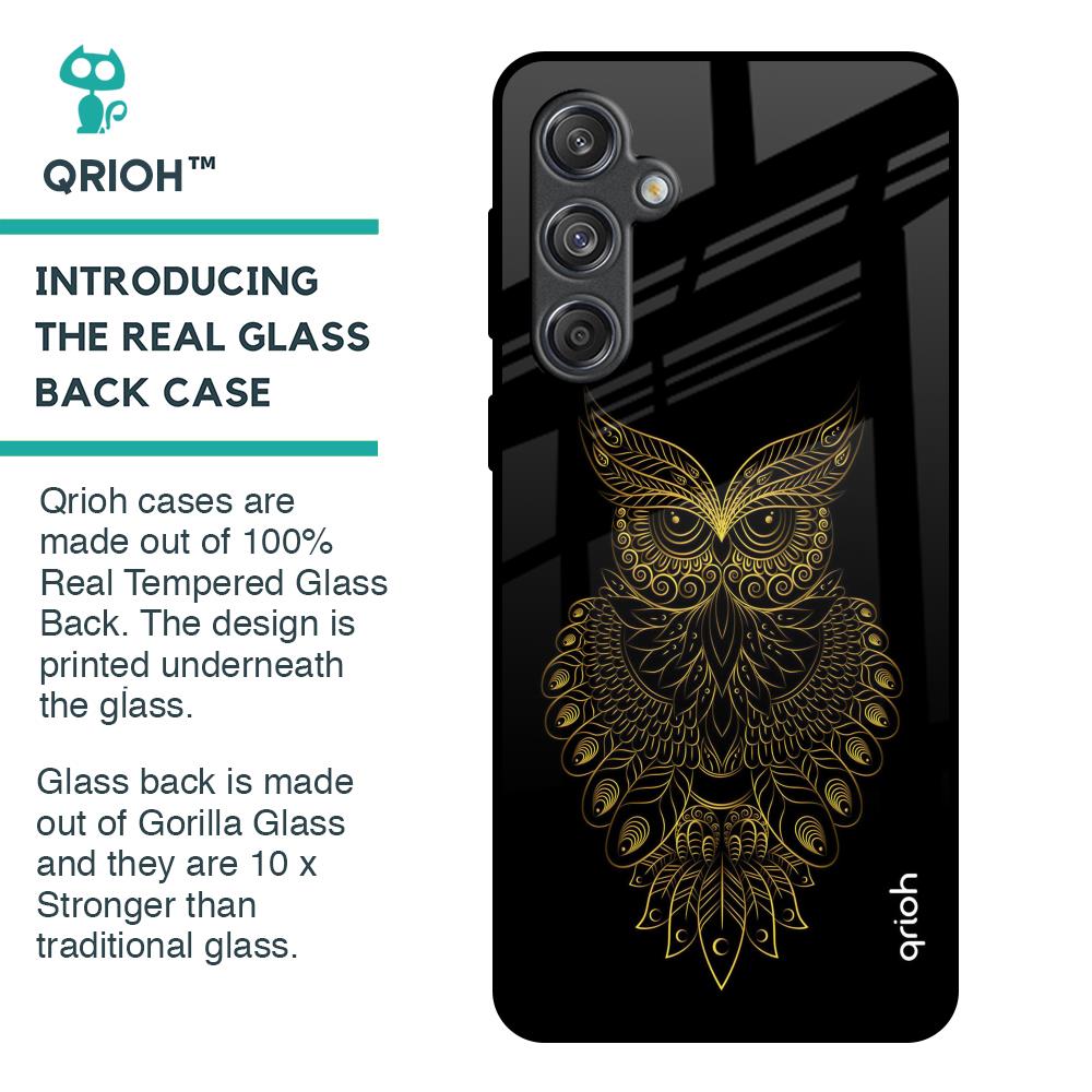 Golden Owl Glass Case for Samsung Galaxy M55 5G