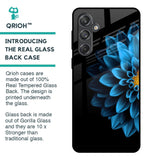 Half Blue Flower Glass Case for Samsung Galaxy M55 5G