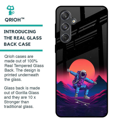 Retro Astronaut Glass Case for Samsung Galaxy M55 5G