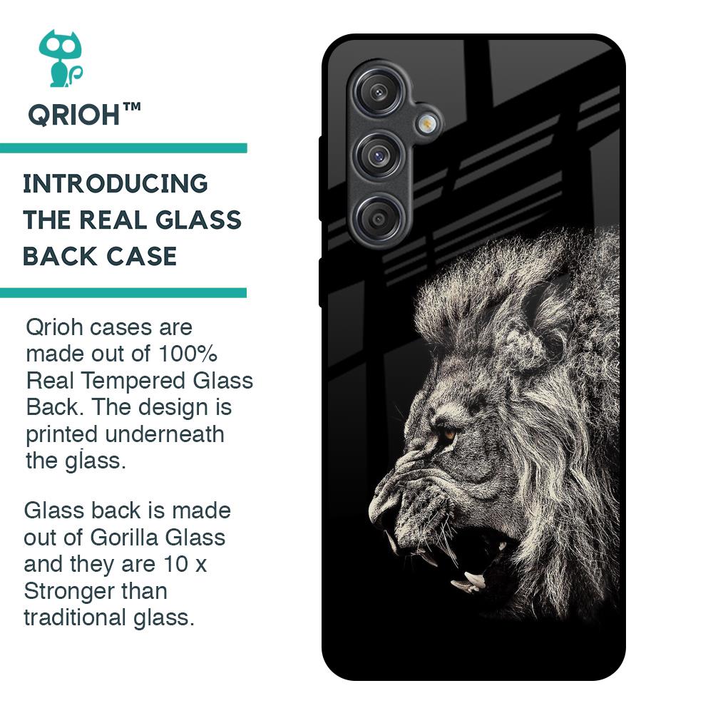 Brave Lion Glass Case for Samsung Galaxy M55 5G