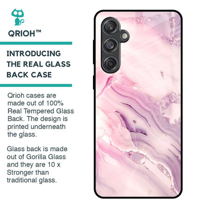 Diamond Pink Gradient Glass Case For Samsung Galaxy M55 5G