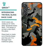 Camouflage Orange Glass Case For Samsung Galaxy M55 5G