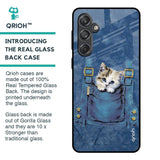 Kitty In Pocket Glass Case For Samsung Galaxy M55 5G