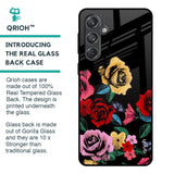 Floral Decorative Glass Case For Samsung Galaxy M55 5G