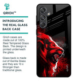 Red Angry Lion Glass Case for Samsung Galaxy M55 5G