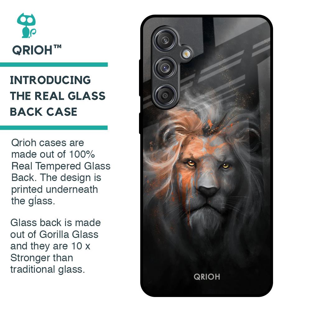 Devil Lion Glass Case for Samsung Galaxy M55 5G