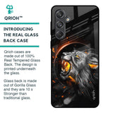 Aggressive Lion Glass Case for Samsung Galaxy M55 5G