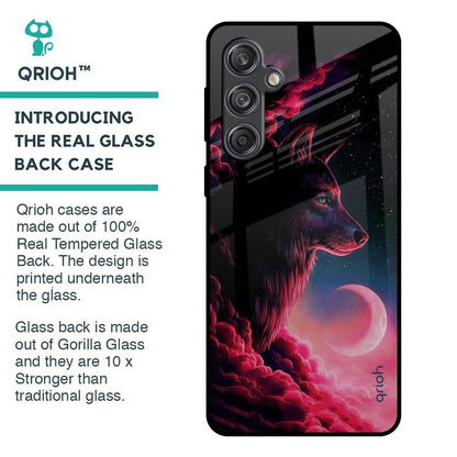Moon Wolf Glass Case for Samsung Galaxy M55 5G