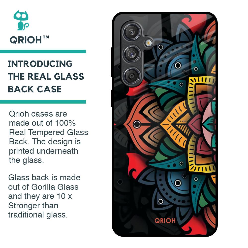 Retro Gorgeous Flower Glass Case for Samsung Galaxy M55 5G