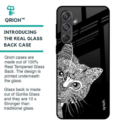Kitten Mandala Glass Case for Samsung Galaxy M55 5G