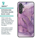 Purple Gold Marble Glass Case for Samsung Galaxy M55 5G