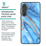 Vibrant Blue Marble Glass Case for Samsung Galaxy M55 5G