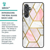 Geometrical Marble Glass Case for Samsung Galaxy M55 5G