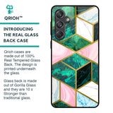Seamless Green Marble Glass Case for Samsung Galaxy M55 5G