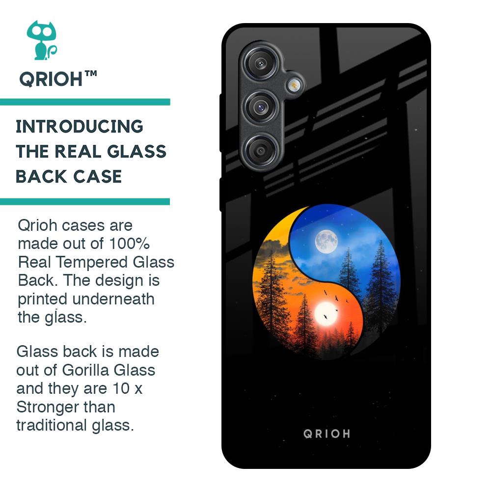 Yin Yang Balance Glass Case for Samsung Galaxy M55 5G