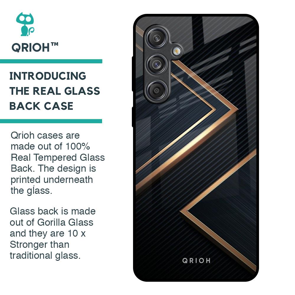Sleek Golden & Navy Glass Case for Samsung Galaxy M55 5G