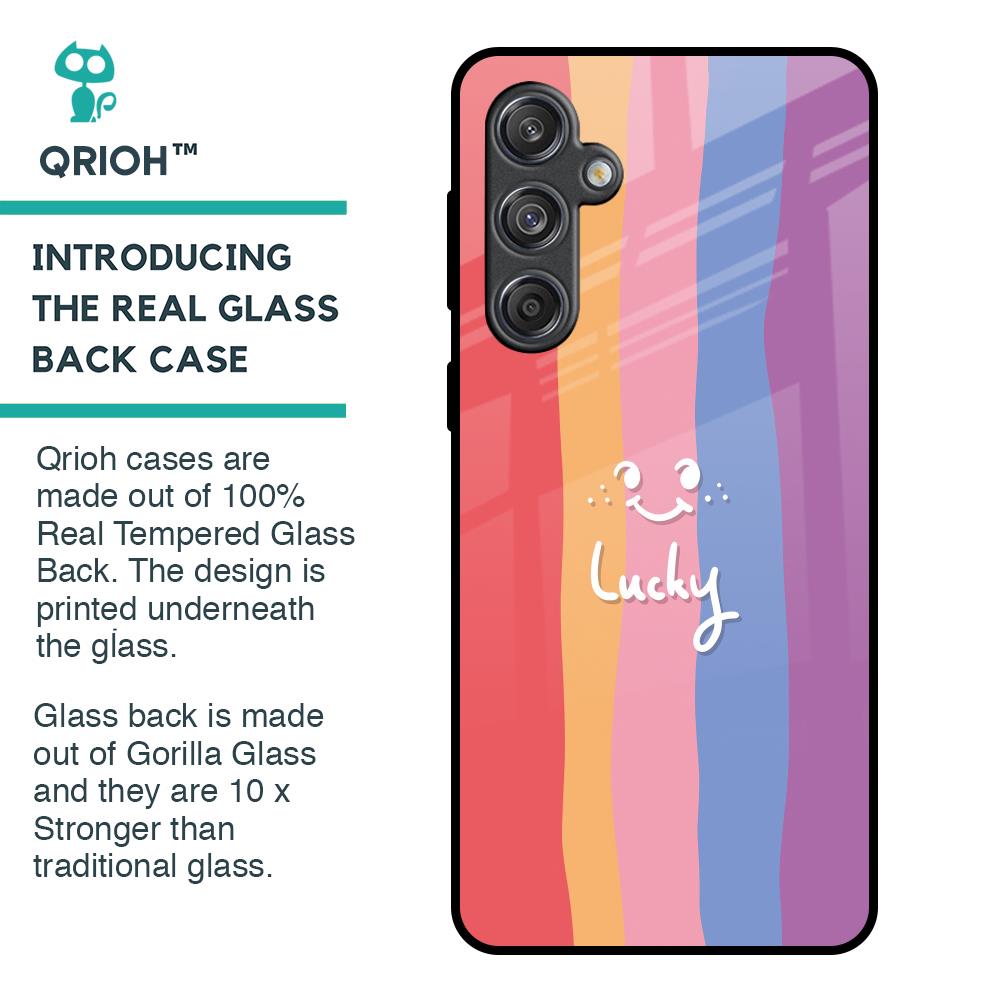 Lucky Abstract Glass Case for Samsung Galaxy M55 5G