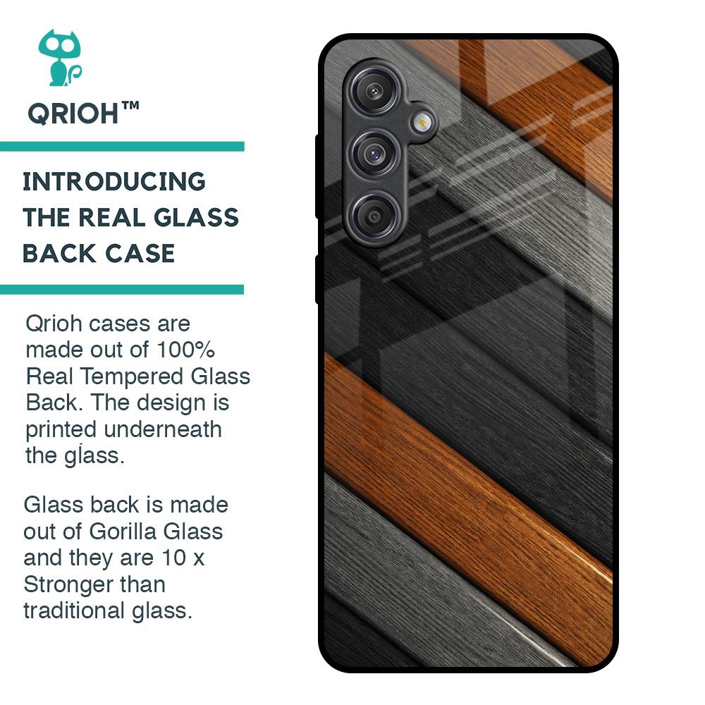 Tri Color Wood Glass Case for Samsung Galaxy M55 5G