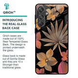 Lines Pattern Flowers Glass Case for Samsung Galaxy M55 5G
