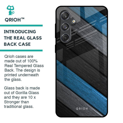 Multicolor Wooden Effect Glass Case for Samsung Galaxy M55 5G