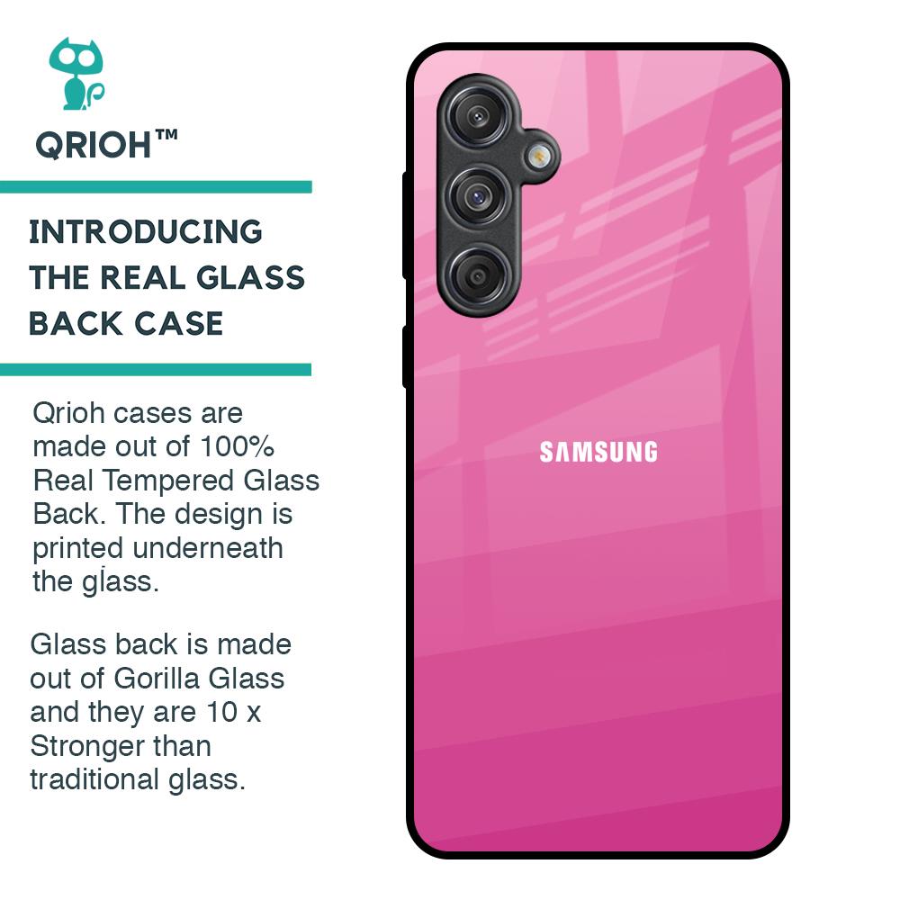 Pink Ribbon Caddy Glass Case for Samsung Galaxy M55 5G