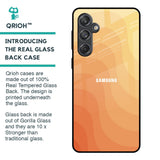 Orange Curve Pattern Glass Case for Samsung Galaxy M55 5G