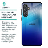 Blue Rhombus Pattern Glass Case for Samsung Galaxy M55 5G