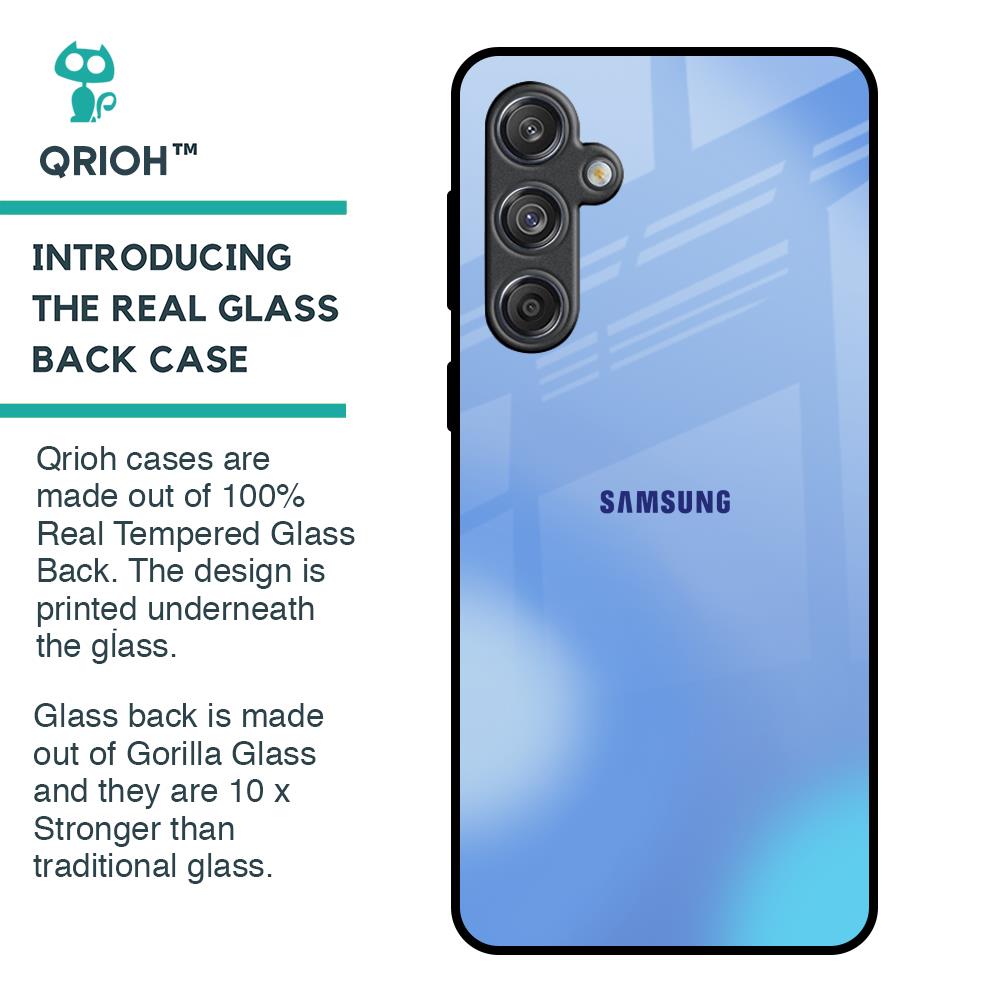 Vibrant Blue Texture Glass Case for Samsung Galaxy M55 5G