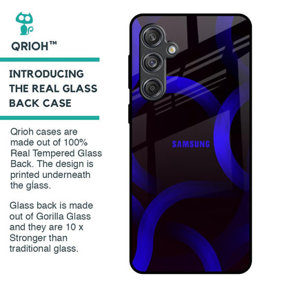 Blue Ring Light Glass Case for Samsung Galaxy M55 5G
