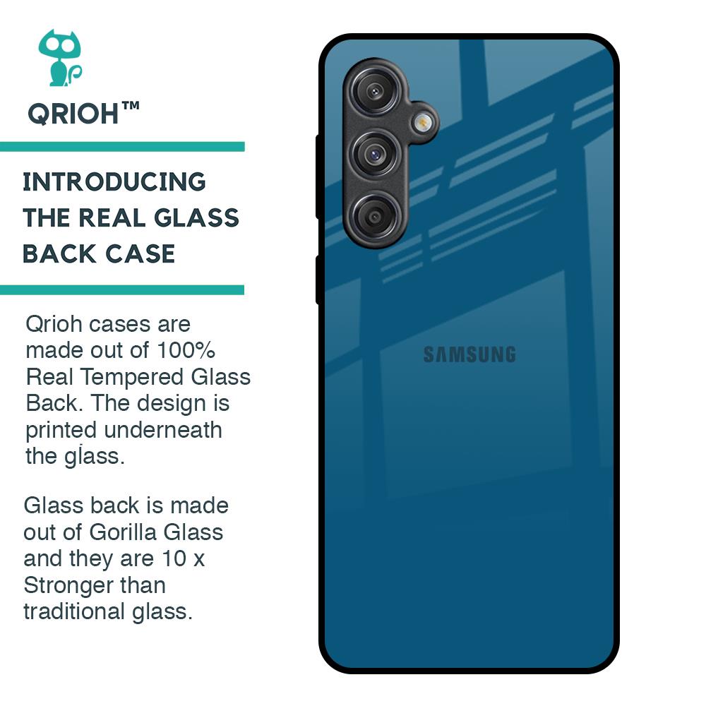 Cobalt Blue Glass Case for Samsung Galaxy M55 5G