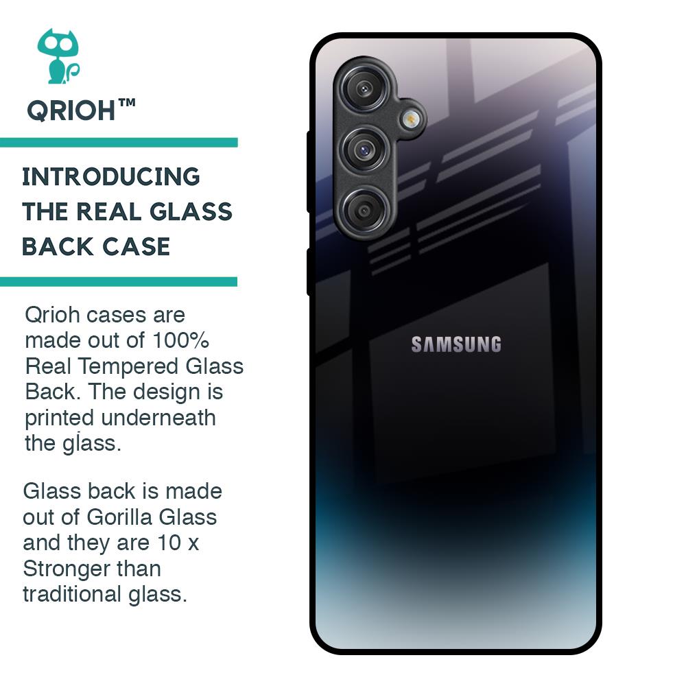 Black Obsidian Glass Case for Samsung Galaxy M55 5G