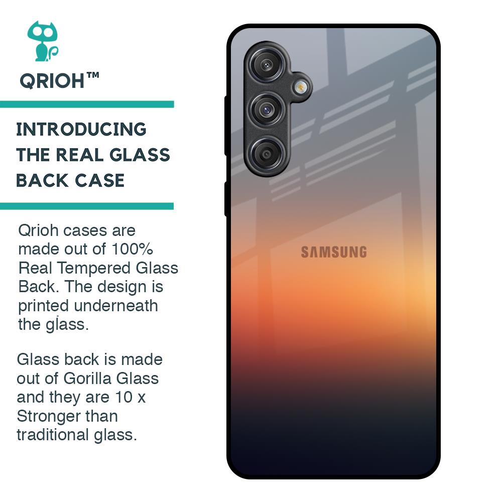 Aesthetic Orange Glass Case for Samsung Galaxy M55 5G