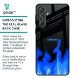 Blue Flames Glass Case for Samsung Galaxy M55 5G