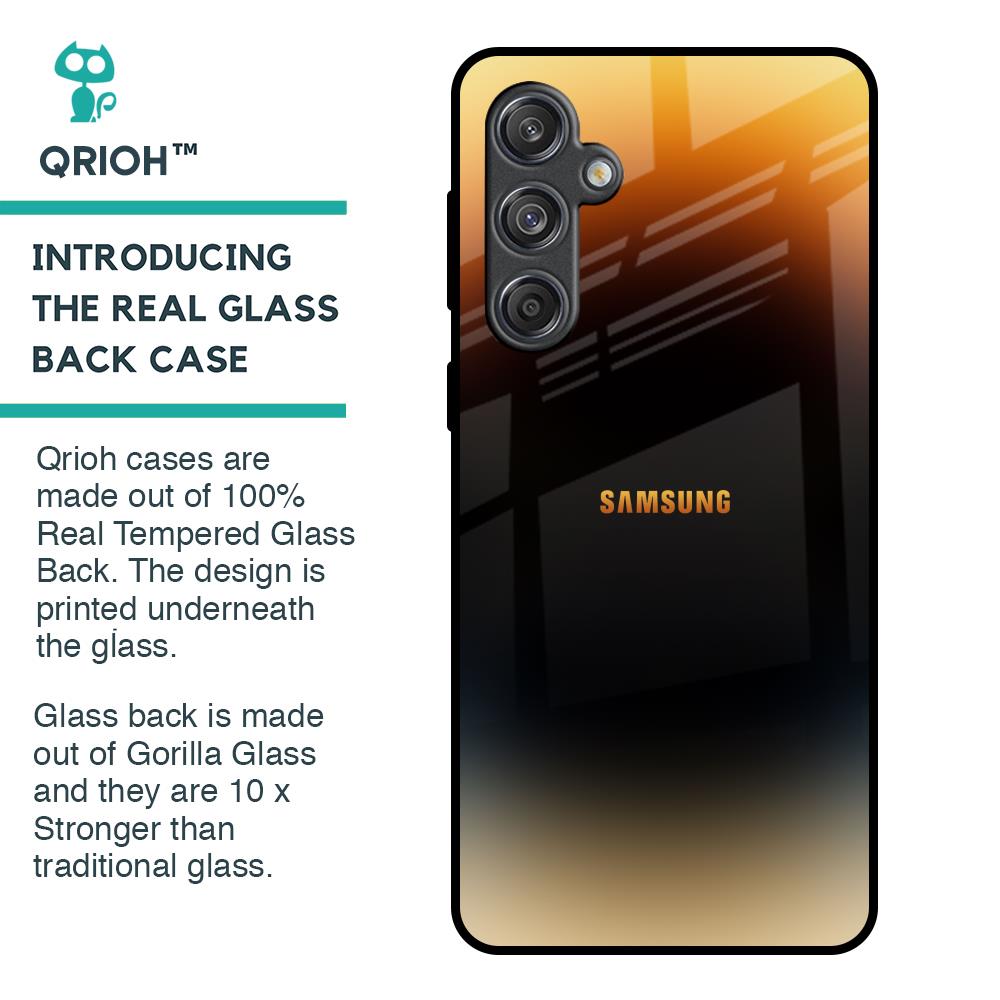 Grainy Yellow Glass Case for Samsung Galaxy M55 5G