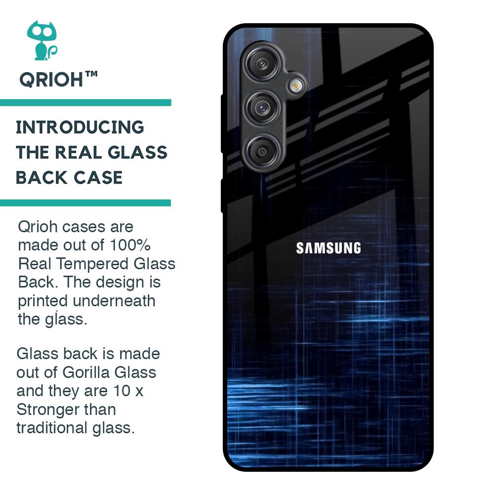 Blue Scratch Glass Case for Samsung Galaxy M55 5G