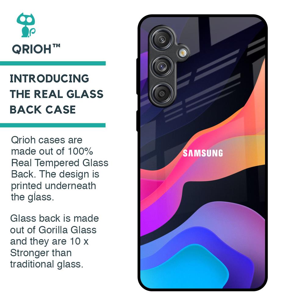 Colorful Fluid Glass Case for Samsung Galaxy M55 5G
