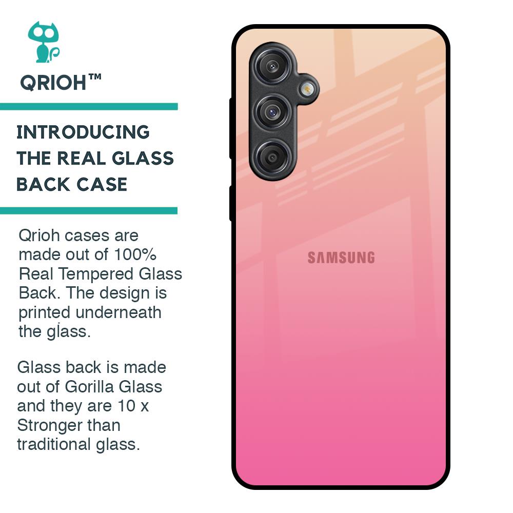 Pastel Pink Gradient Glass Case For Samsung Galaxy M55 5G