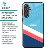 Pink & White Stripes Glass Case For Samsung Galaxy M55 5G