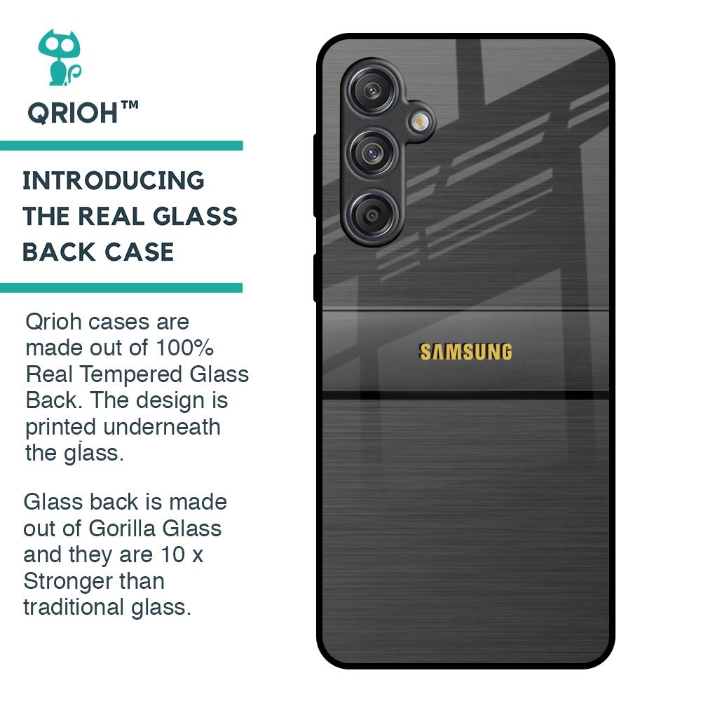 Grey Metallic Glass Case For Samsung Galaxy M55 5G