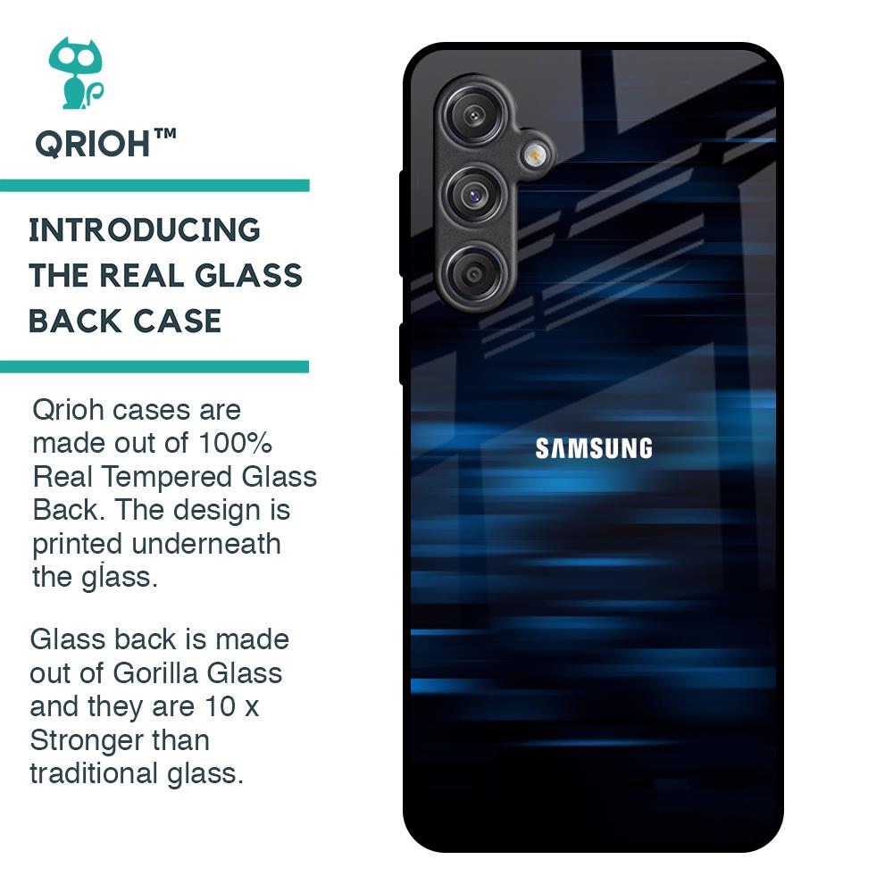 Blue Rough Abstract Glass Case for Samsung Galaxy M55 5G