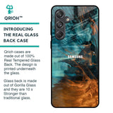 Golden Splash Glass Case for Samsung Galaxy M55 5G