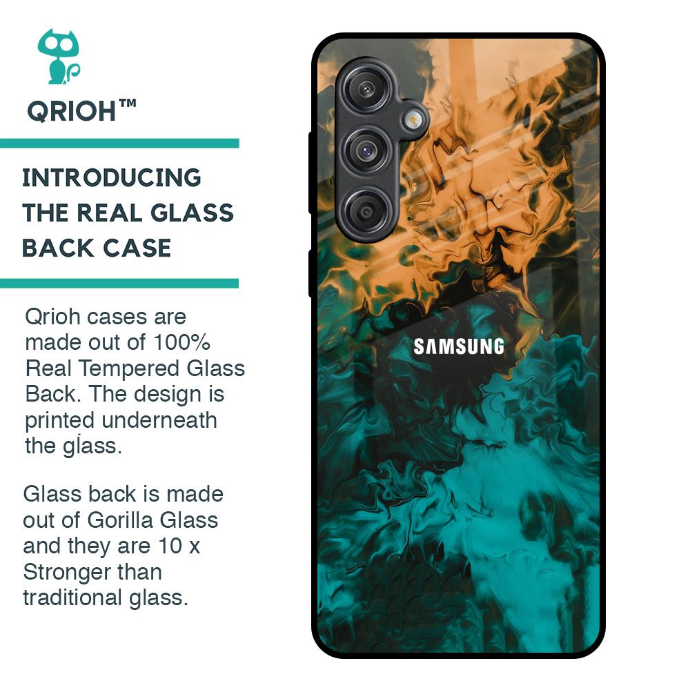 Watercolor Wave Glass Case for Samsung Galaxy M55 5G
