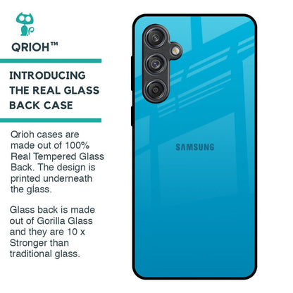 Blue Aqua Glass Case for Samsung Galaxy M55 5G
