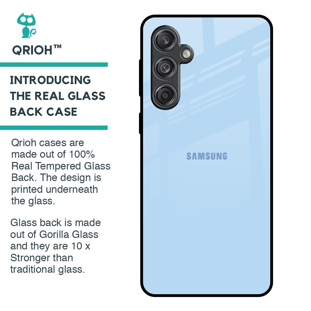 Pastel Sky Blue Glass Case for Samsung Galaxy M55 5G