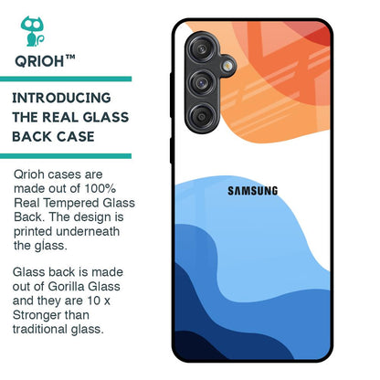 Wavy Color Pattern Glass Case for Samsung Galaxy M55 5G
