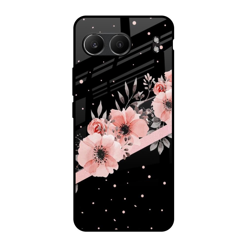 Floral Black Band OnePlus Nord 4 5G Glass Back Cover Online