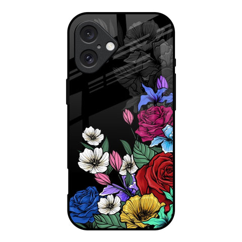 Rose Flower Bunch Art iPhone 16 Glass Back Cover Online