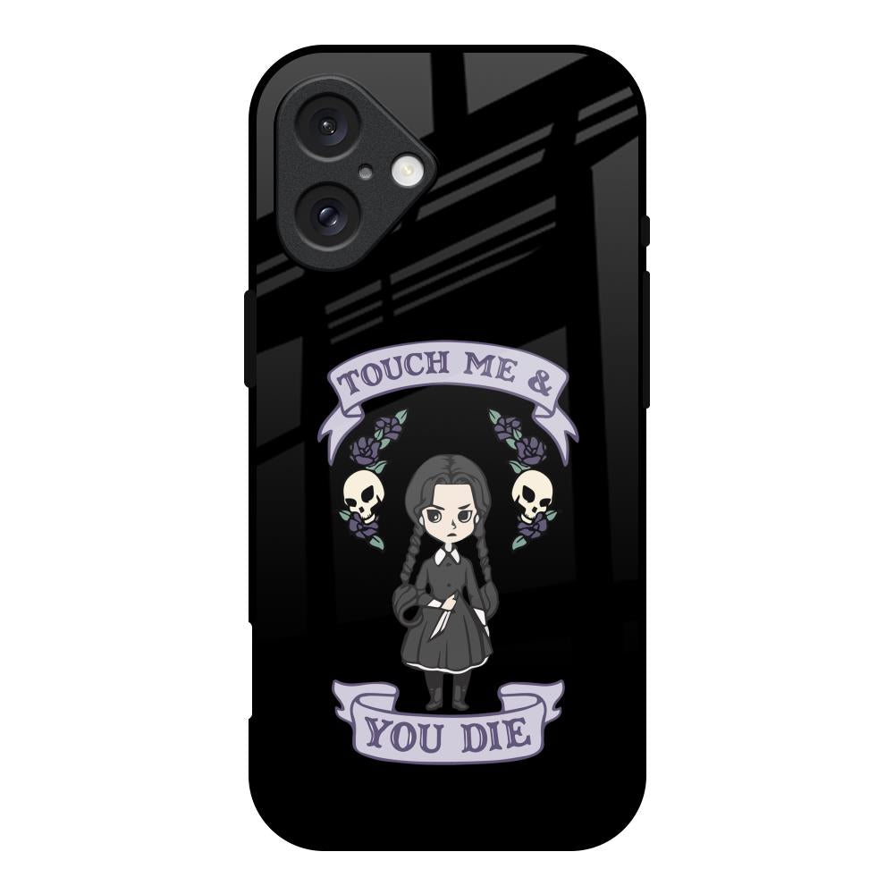Touch Me & You Die iPhone 16 Glass Back Cover Online