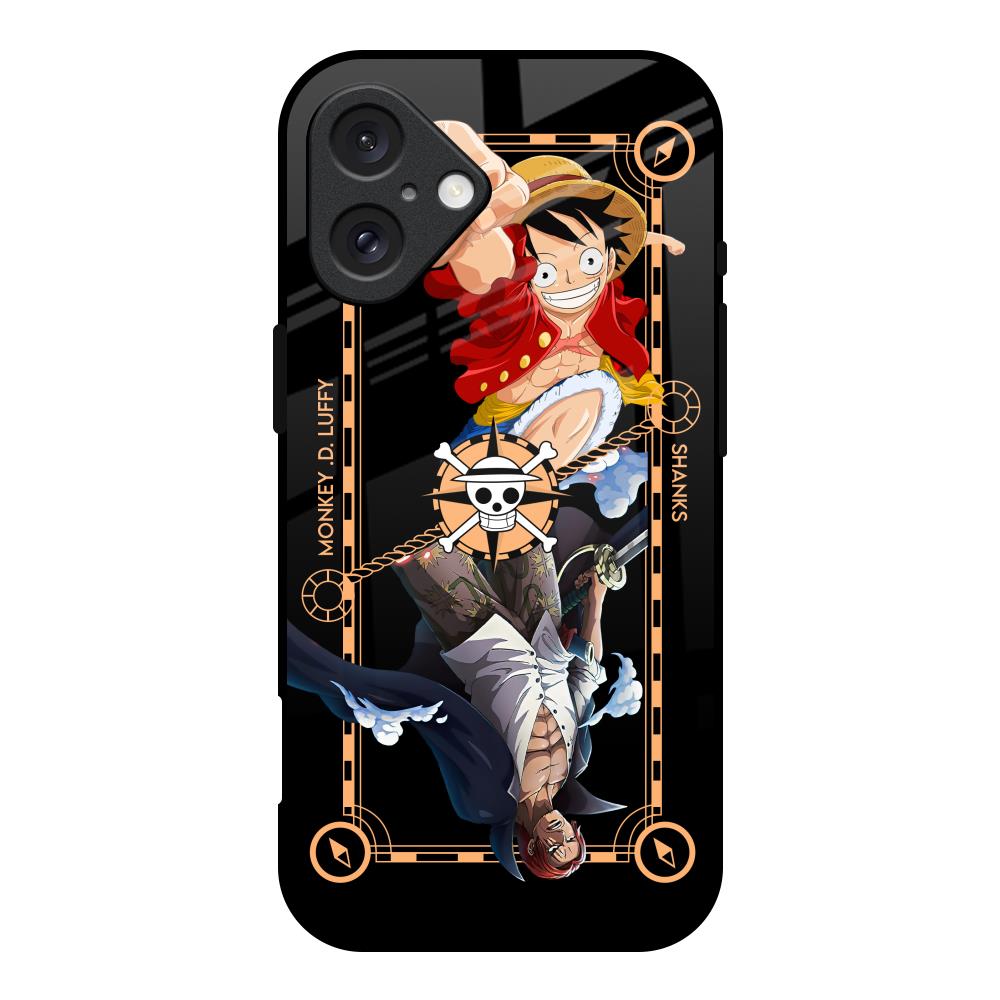 Shanks & Luffy iPhone 16 Glass Back Cover Online